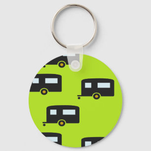Camp trailers on green key ring