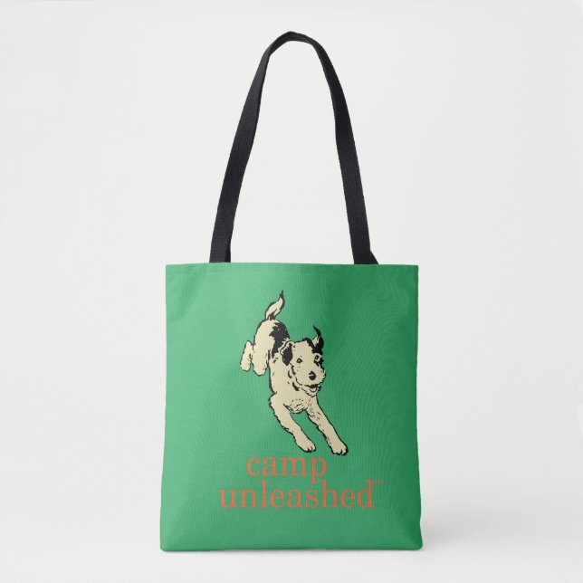 Camp Unleashed Green Tote Bag (Front)