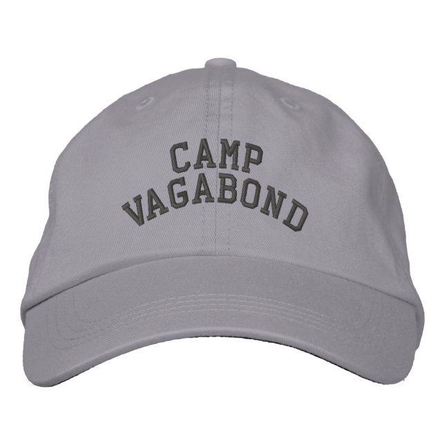Camp Vagabond Basic Embroidered Grey Cap (Front)