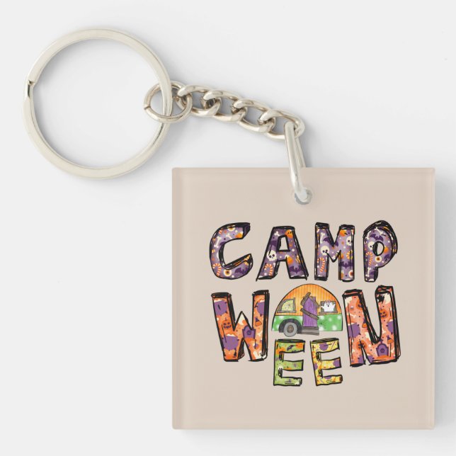 Camp Ween Halloween Camper Design Key Ring (Front)