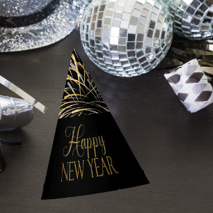 Campagne Black & Gold New Year's Eve Party Hat
