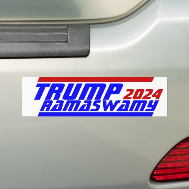Campaign 2024 President TRUMP VIVEK RAMASWAMY vote Bumper Sticker (On Car)