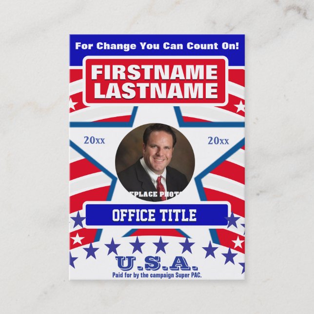 Campaign Election Template Business Card (Front)