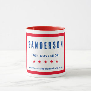 Campaign Name Red White Blue Political Election Mug