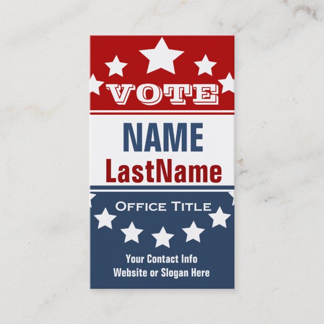Campaign Political Template Business Card (Front)