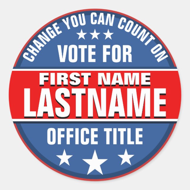 Campaign Template Classic Round Sticker (Front)