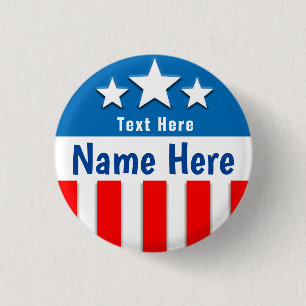 Campaign Template Custom Stars Stripes 3 Cm Round Badge