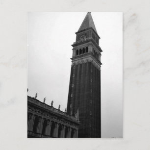 Campanile Piazza San Marco Black White Italy Tour Invitation Postcard