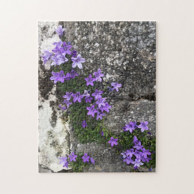 Campanula Flowers Growing on a Wall Jigsaw Puzzle (Vertical)