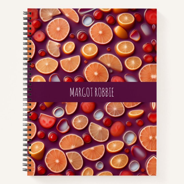 Campari Soda Citrus Geometric Pattern Notebook (Front)