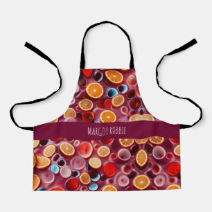 Campari Soda Juice Watercolor Pattern Apron