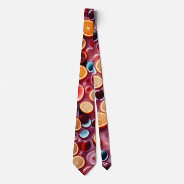 Campari Soda Juice Watercolor Pattern Tie (Front)