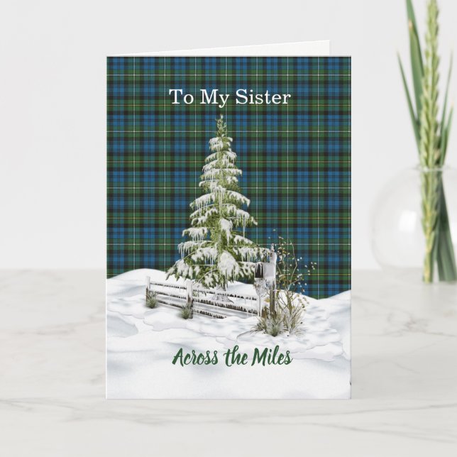 Campbell Argyle Ancient Tartan Sister Christmas  Holiday Card (Front)