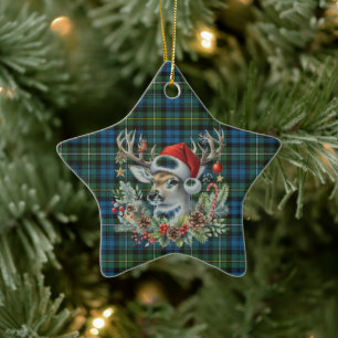 Campbell Argyll Ancient Scottish Tartan Christmas Ceramic Ornament