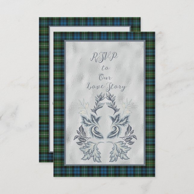 Campbell Argyll Scottish Tartan RSVP Card (Front/Back)