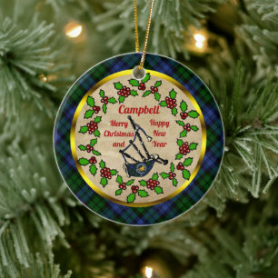 Campbell Bagpipe Christmas Ceramic Ornament