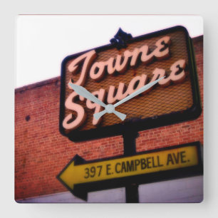 Campbell CA Historic Vintage Town Square Square Wa Wall Clock