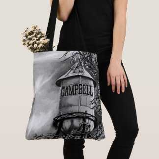 Campbell CA Water Tower Brushed Polyester Tote