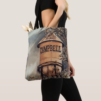Campbell CA Water Tower Brushed Polyester Tote Bag