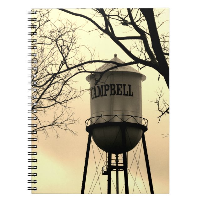 Campbell CA Water Tower Spiral Notebook (Front)