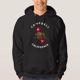 Campbell California CA Flag and Bear Badge Souveni Hoodie