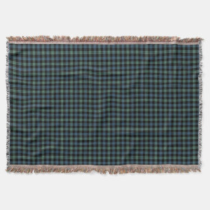 Campbell Clan Ancient Light Blue and Green Tartan Throw Blanket