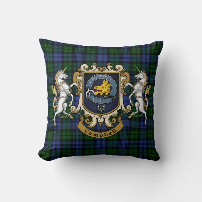 Campbell Clan Badge & Tartan Cushion (Front)