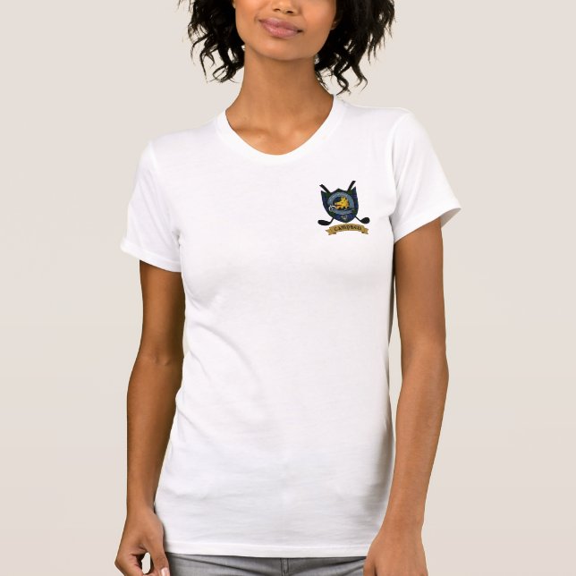 Campbell Clan Badge & Tartan Golf T-Shirt (Front)