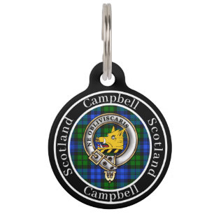 Campbell Clan Badge & Tartan Personalised  Pet Tag