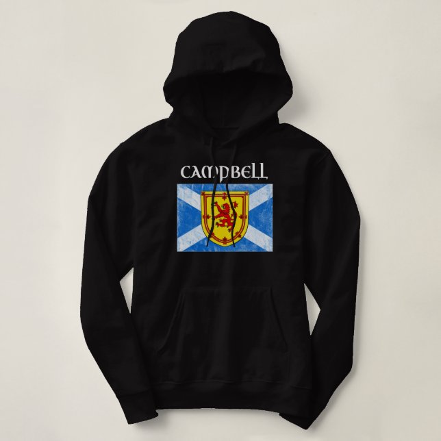 Campbell Clan Scottish Name Scotland Flag Long Hoodie (Design Front)