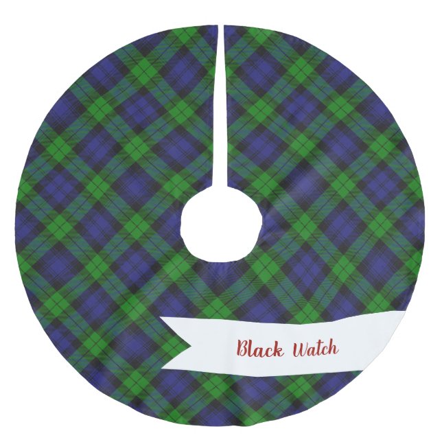 Campbell Clan Tartan Plaid Black Watch Brushed Polyester Tree Skirt (Front)