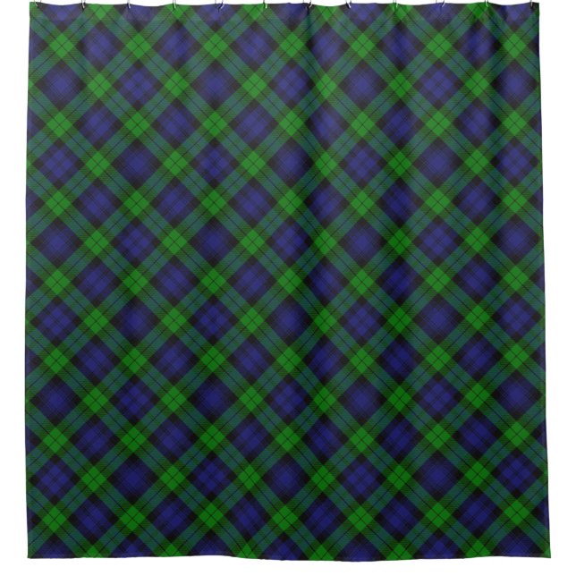Campbell Clan Tartan Plaid Black Watch Shower Curtain (Front)