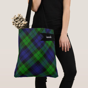 Campbell Clan Tartan Plaid Black Watch Tote Bag