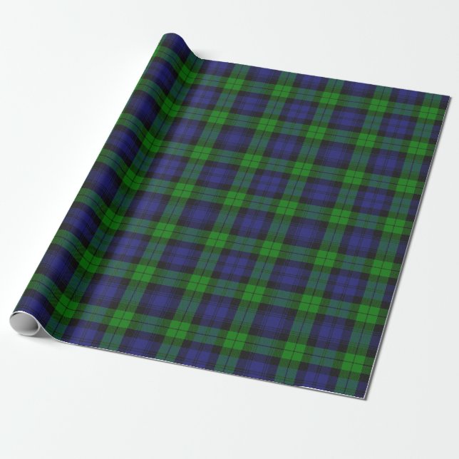 Campbell Clan Tartan Plaid Black Watch Wrapping Paper (Unrolled)