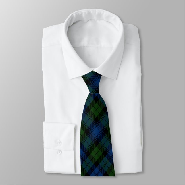 Campbell Clan Tartan Tie (Tied)