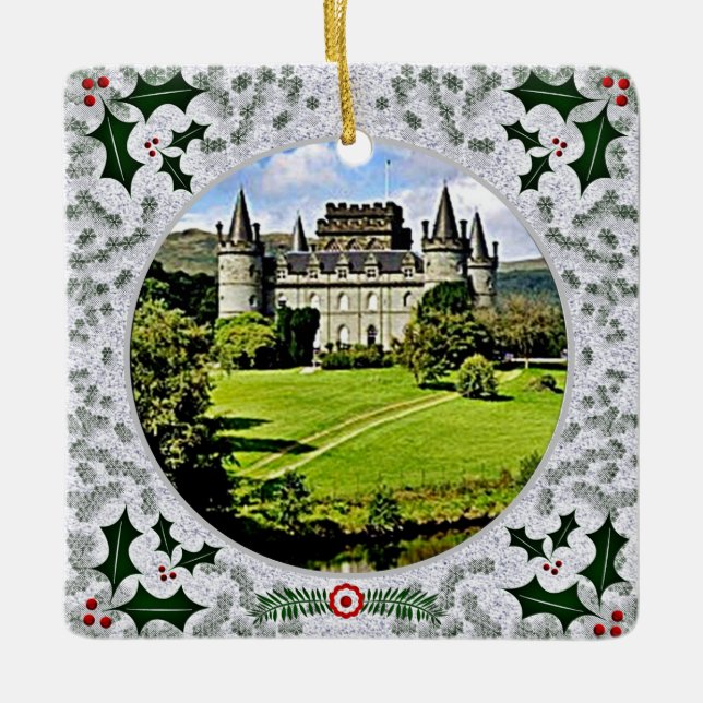 Campbell Clan's Inveraray Castle Xmas Ceramic Ornament (Front)