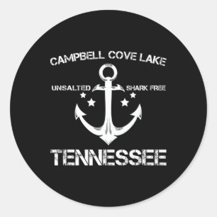 Campbell Cove Lake Tennessee Funny Fishing Camping Classic Round Sticker