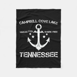 Campbell Cove Lake Tennessee Funny Fishing Camping Fleece Blanket