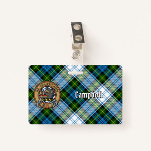 Campbell Crest over Dress Tartan ID Badge