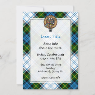 Campbell Crest over Dress Tartan Invitation