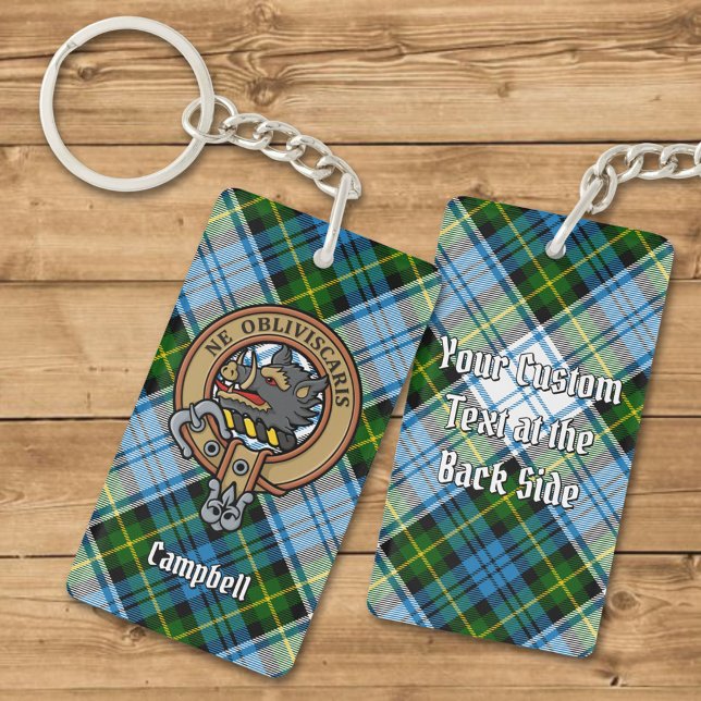 Campbell Crest over Dress Tartan Key Ring (Creator Uploaded)