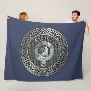 Campbell Crest & Tartan Knot Fleece Blanket