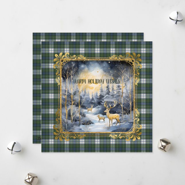 Campbell Dress Ancient Scottish Tartan Christmas  Holiday Card (Front/Back In Situ)