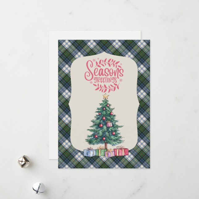 Campbell Dress Ancient Scottish Tartan Christmas Holiday Card (Front/Back In Situ)