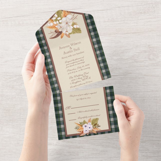 Campbell Dress Modern Scottish Tartan  All In One Invitation (Tearaway)