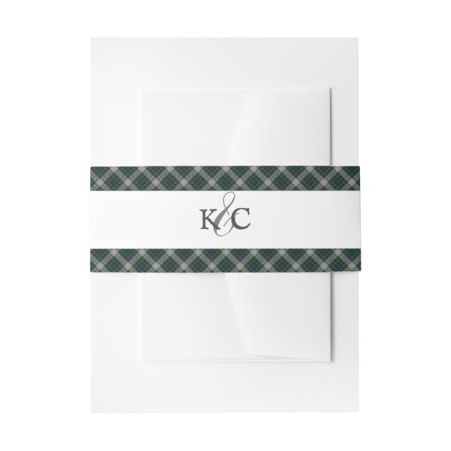 Campbell Dress Tartan Scottish Plaid Pattern Invitation Belly Band (Front Example)