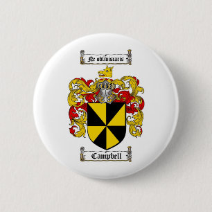 CAMPBELL FAMILY CREST - CAMPBELL COAT OF ARMS 6 CM ROUND BADGE