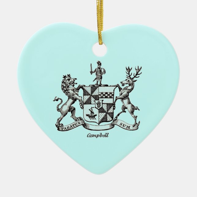 CAMPBELL FAMILY CREST CERAMIC TREE DECORATION (Front)