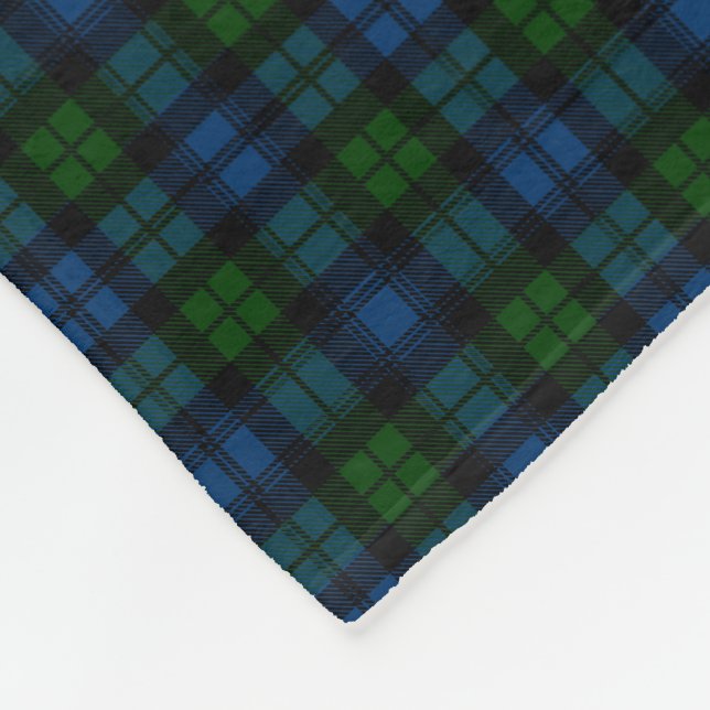Campbell Family Tartan Plaid Pattern Fleece Blanket (Corner)