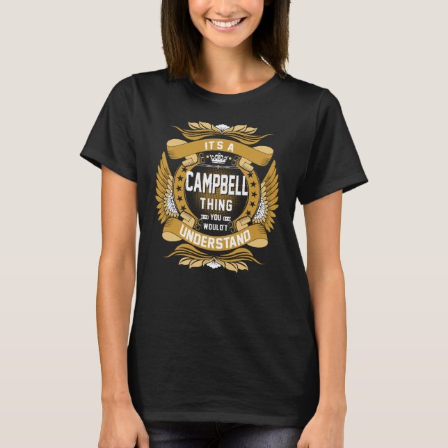 CAMPBELL Name, CAMPBELL family name crest T-Shirt (Front)